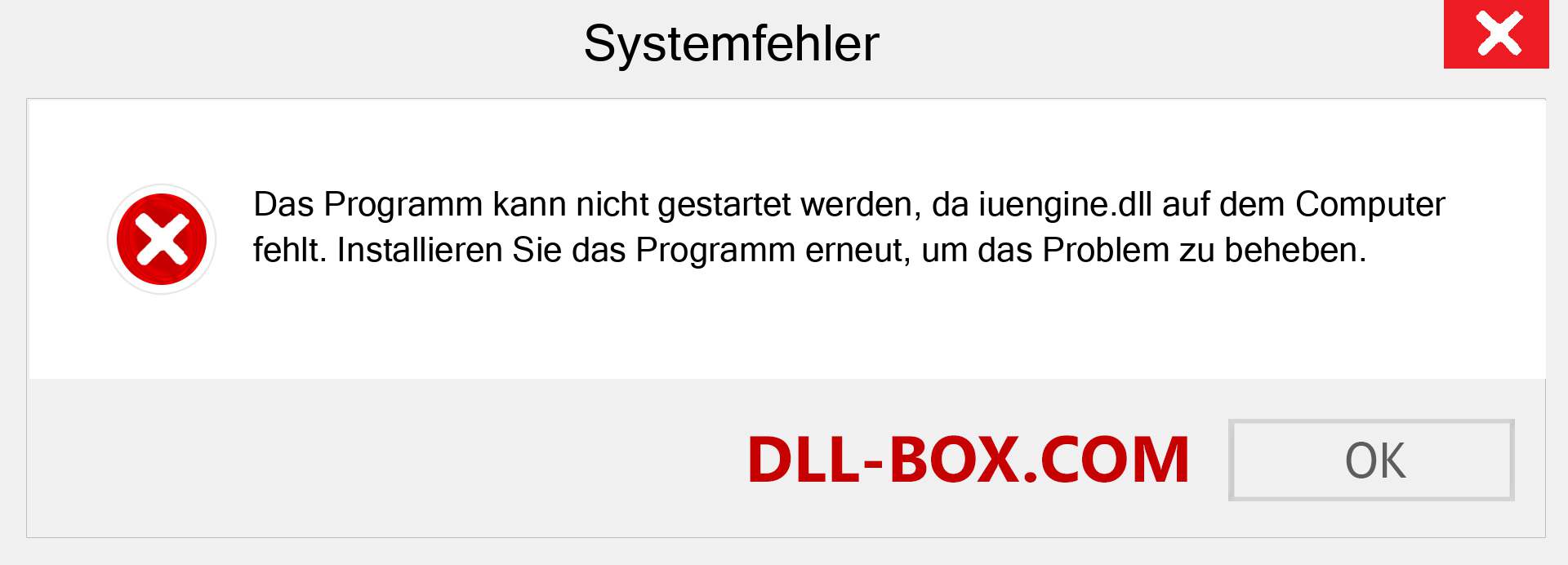 iuengine.dll-Datei fehlt?. Download für Windows 7, 8, 10 - Fix iuengine dll Missing Error unter Windows, Fotos, Bildern