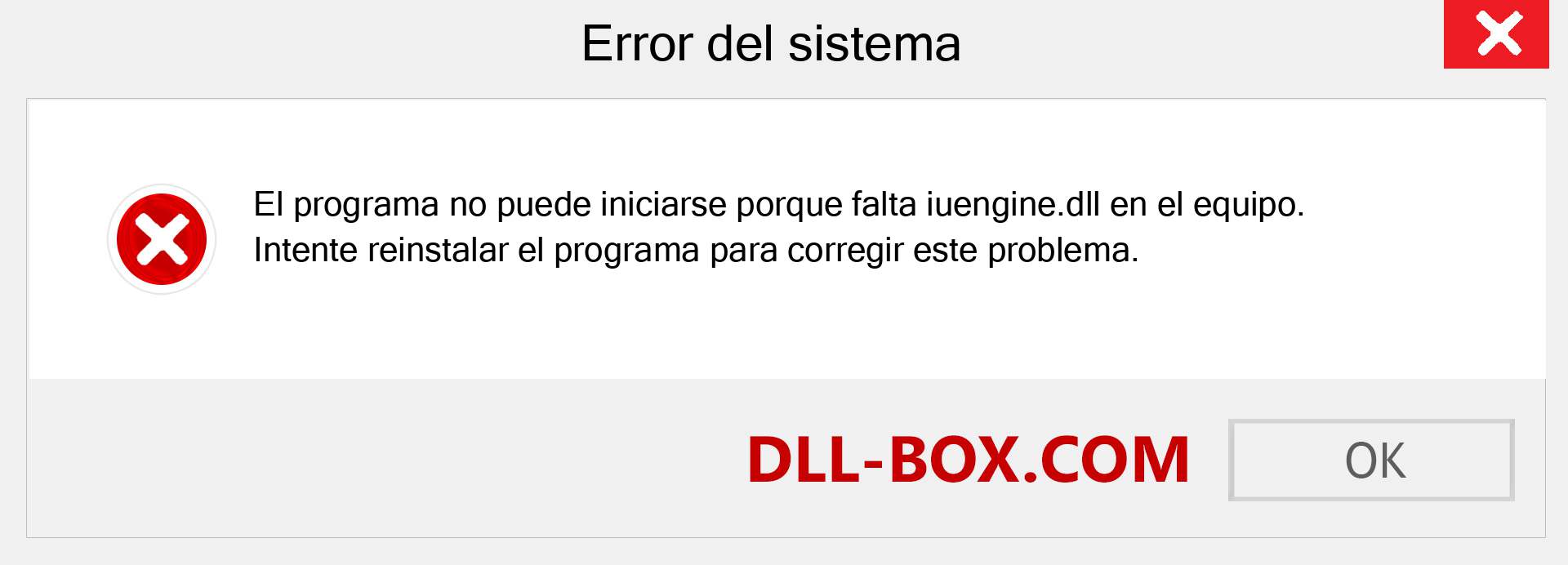 ¿Falta el archivo iuengine.dll ?. Descargar para Windows 7, 8, 10 - Corregir iuengine dll Missing Error en Windows, fotos, imágenes